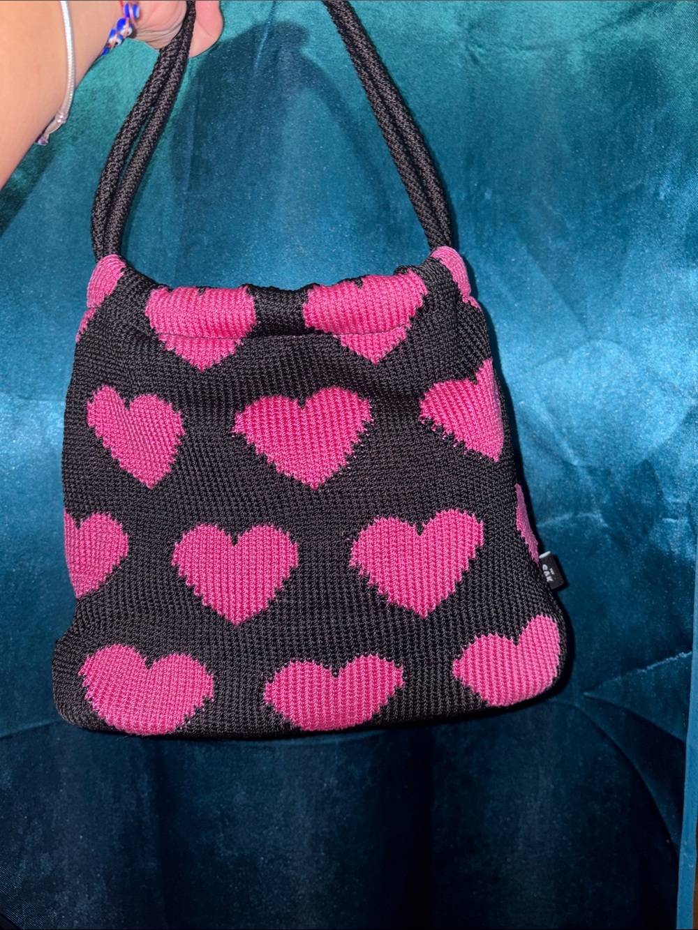 The sak Pink Heart Knit Shoulder Bag - Women